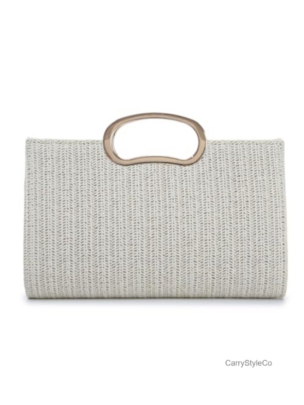Woven Straw Clutch Purse Women's Top Handle Summer Beach Evening Handbag with